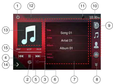 CLARION NX405EC - Écran du mode ipod audio ID3 - 1