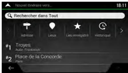 CLARION NX405EC - Planifier un itinéraire multipoint - 3