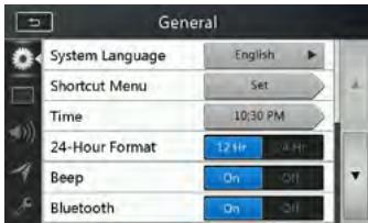 CLARION NX405EC - Menu de configuration générale - 1