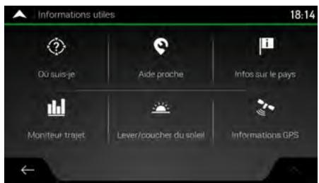 CLARION NX405EC - Menu informations utiles - 1