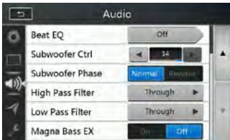CLARION NX405EC - Menu de configuration audio - 2