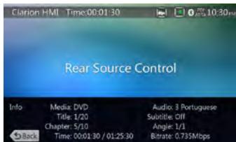 CLARION NX405EC - Mode d'information de commande de la source DVD video arrêté - 1