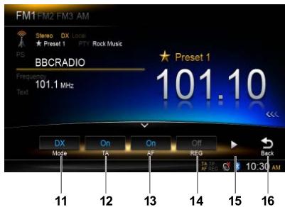 CLARION NX502ETRK - Menu d'écoute de la radio - 2