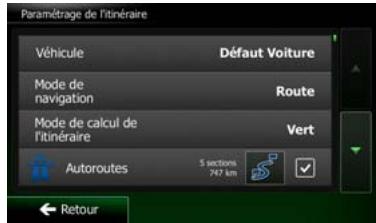 CLARION NX502ETRK - Modifier le véhicule utilisé dans la planification d'itinéraire - 3