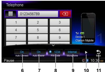 CLARION NX502ETRK - Menu du téléphone - 2