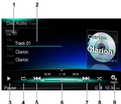 CLARION NX502ETRK - Menu de lecture - 1