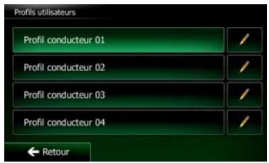 CLARION NX502ETRK - Profils utilisateurs - 1