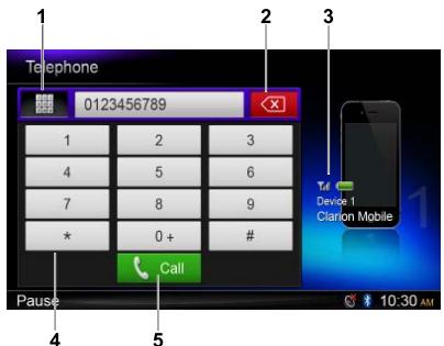 CLARION NX502ETRK - Menu du téléphone - 1