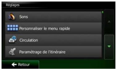 CLARION NX702E - Menu réglages - 2