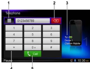 CLARION NX702E - Menu du téléphone - 1