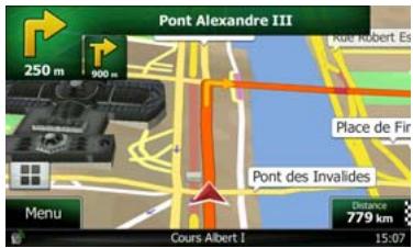 CLARION NX702E - Présentation du virage et prochaine rue - 1