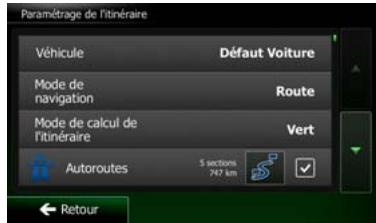 CLARION NX702E - Modifier le véhicule utilisé dans la planification d'itinéraire - 3