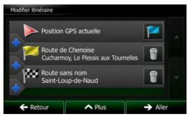 CLARION NX702E - Éditer la liste des destinations (modifier itinéraire) - 1