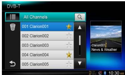 CLARION NX702E - Ajout de canaux à la liste des favoris - 1