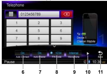 CLARION NX702E - Menu du téléphone - 2
