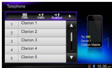 CLARION NX702E - Historique des appeals réalisés, reçus ou en absence - 1