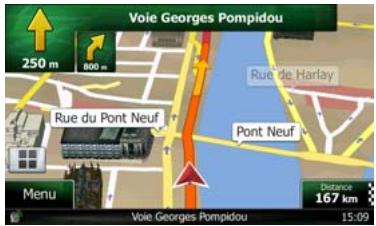CLARION NX702E - Présentation du virage et prochaine rue - 2