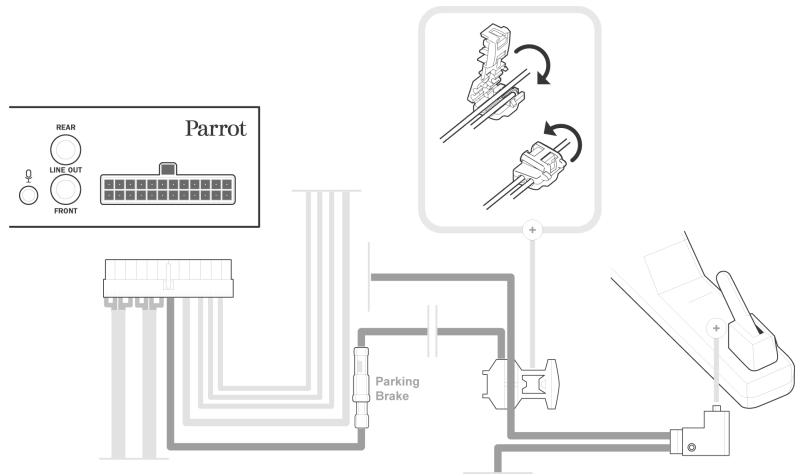 PARROT ASTEROID TABLET FR - Connector le cable de frein à main - 1