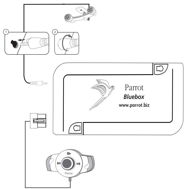 PARROT MUSICKIT MK6000 - Autoradio met ISO stekker (zie onderstaande tekening): - 1