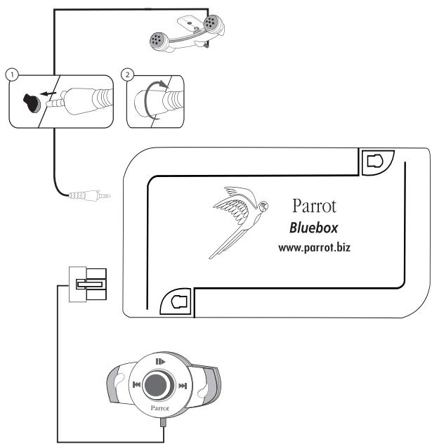 PARROT MUSICKIT MK6000 - Autoradio mit «ISO»-Anschluss (siehe nachstehende Abbildung): - 1