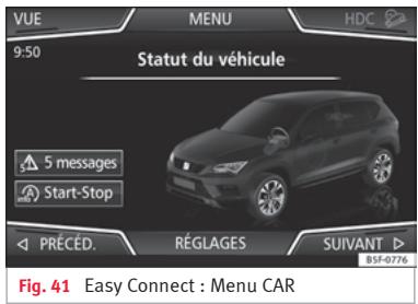 SEAT ATECA - Réglages du menu car (setup) - 1