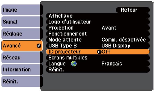 EPSON EB 1761W - Définition d'un ID et utilisation de la télécommande - 2