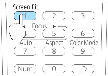 EPSON EB 1761W - Appuyez sur le bouton [Screen Fit] de la télécommande ou du panneau de commande pendant la projection. - 1