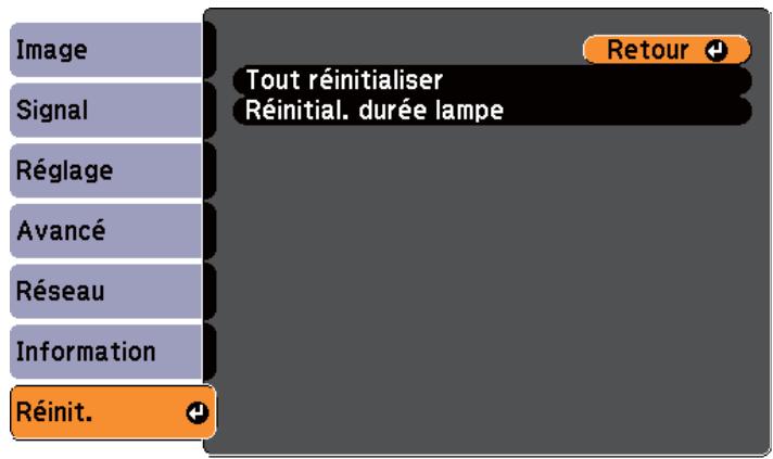 EPSON EB 1761W - Menu Réinit. - 1
