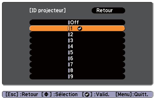 EPSON EB 1761W - Définition d'un ID et utilisation de la télécommande - 3