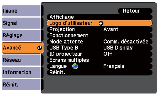 EPSON EB 1761W - Enregistrement d'un logo d'utilisateur - 6