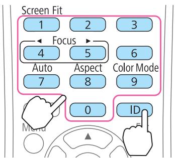 EPSON EB 1761W - Définition d'un ID et utilisation de la télécommande - 7