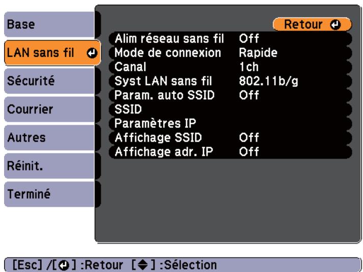 EPSON EB 1761W - Menu LAN sans fil - 1