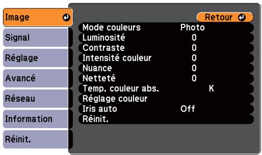 EPSON EB 1761W - Affichez l'écran du menu Configuration. - 2