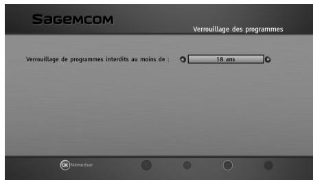 SAGEMCOM PACK BPRSI88-250 HD TNTSAT - Verrouillage des programmes - 1