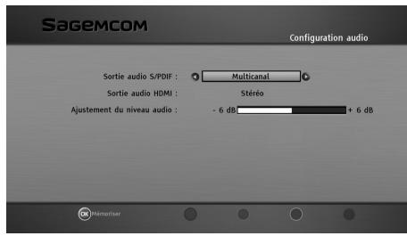 SAGEMCOM PACK BPRSI88-250 HD TNTSAT - Configuration audio - 1