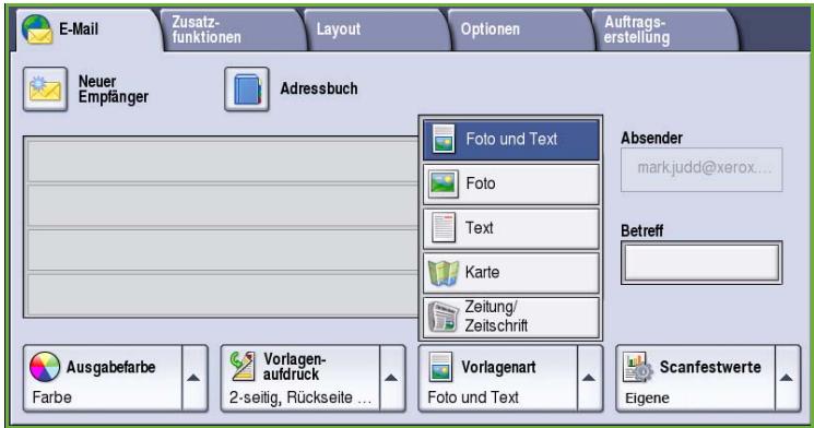 XEROX COLORQUBE 9201 9202 9203 - Vorlagenart - 1