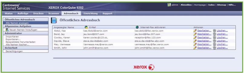 XEROX COLORQUBE 9201 9202 9203 - Adressbuch - 1