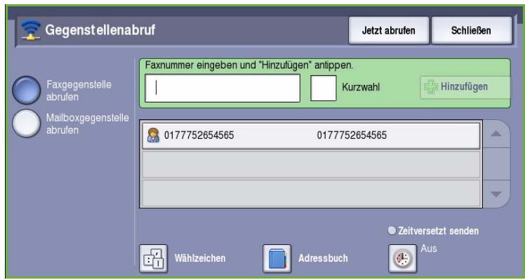 XEROX COLORQUBE 9201 9202 9203 - Faxgegenstelle abrufen - 1