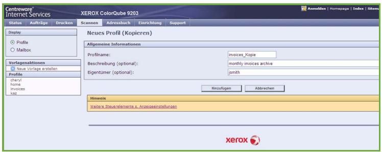 XEROX COLORQUBE 9201 9202 9203 - Kopieren von Profilen - 2