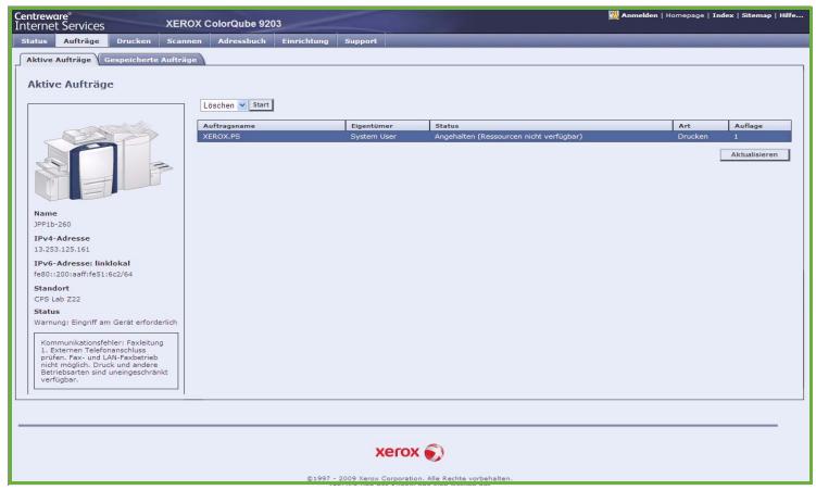 XEROX COLORQUBE 9201 9202 9203 - Verwenden von Internet-Services - 2
