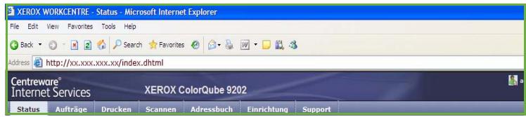 XEROX COLORQUBE 9201 9202 9203 - Verwenden von Internet-Services - 1