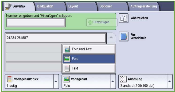 XEROX COLORQUBE 9201 9202 9203 - Vorlagenart - 1