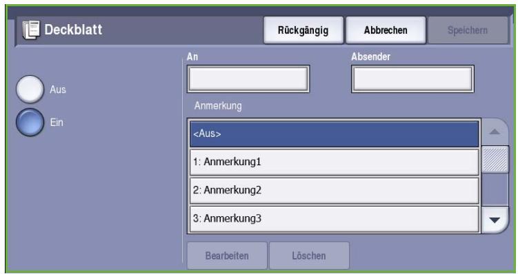 XEROX COLORQUBE 9201 9202 9203 - Deckblatt auswahlen: - 1