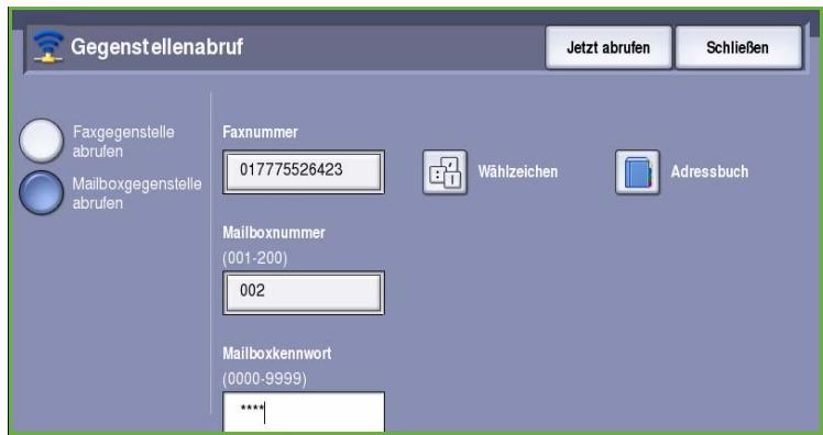 XEROX COLORQUBE 9201 9202 9203 - Mailboxgegenstelle abrufen - 1