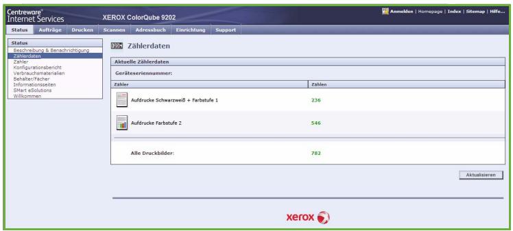 XEROX COLORQUBE 9201 9202 9203 - Zählerdaten - 1
