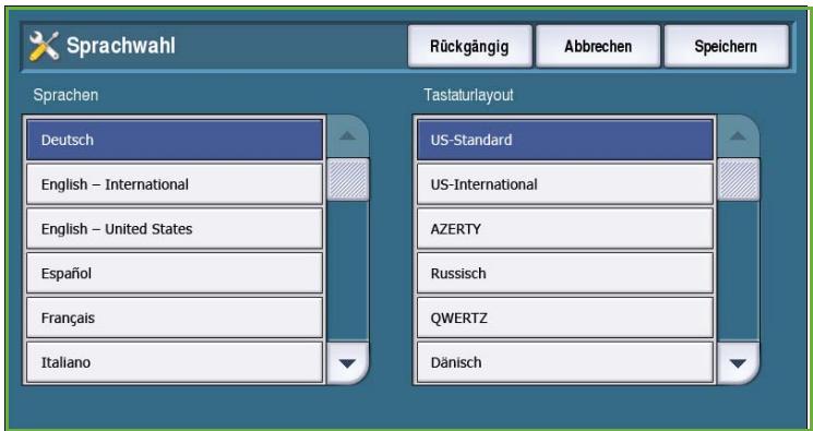 XEROX COLORQUBE 9201 9202 9203 - Sprache/Tastatur auswahlen - 1