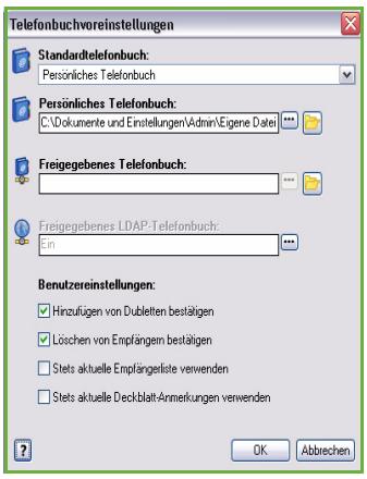 XEROX COLORQUBE 9201 9202 9203 - Telefonbuchvoreinstellungen - 1