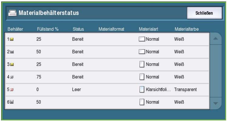 XEROX COLORQUBE 9201 9202 9203 - Materialbehälterstatus - 1