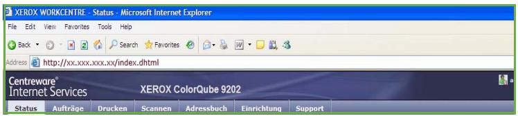 XEROX COLORQUBE 9201 9202 9203 - Verwenden von Internet-Services - 1