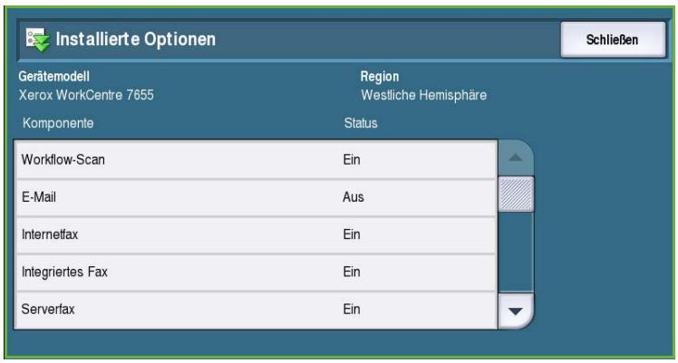 XEROX COLORQUBE 9201 9202 9203 - Installierte Optionen - 1